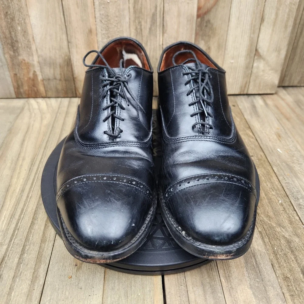 Brooks Brothers Cap Toe Oxford Dress Shoes Mens 9 D Black Leather 35922026